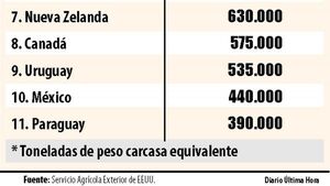 Paraguay sale del top 10 de los mayores exportadores de carne