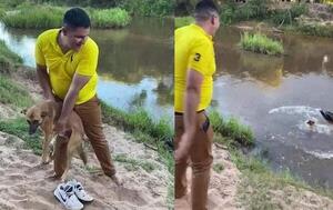 Identifican al hombre que lanzó a un perrito al agua en Guairá – Prensa 5