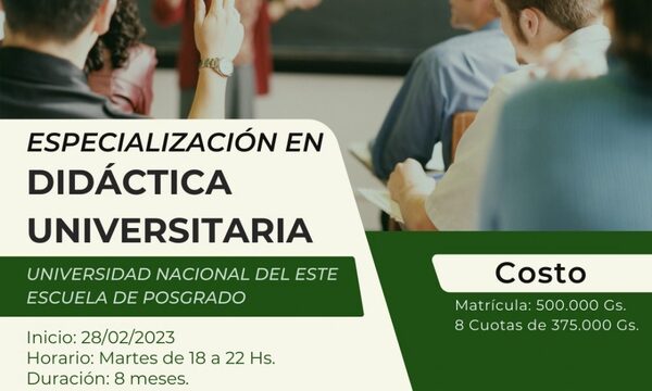 Escuela de Posgrado de la UNE ofrece especialización en Didactica Universitaria