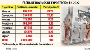 Multinacionales concentraron más del 65% de la faena de bovinos