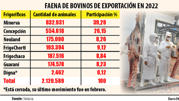 Multinacionales concentraron más del 65% de la faena de bovinos