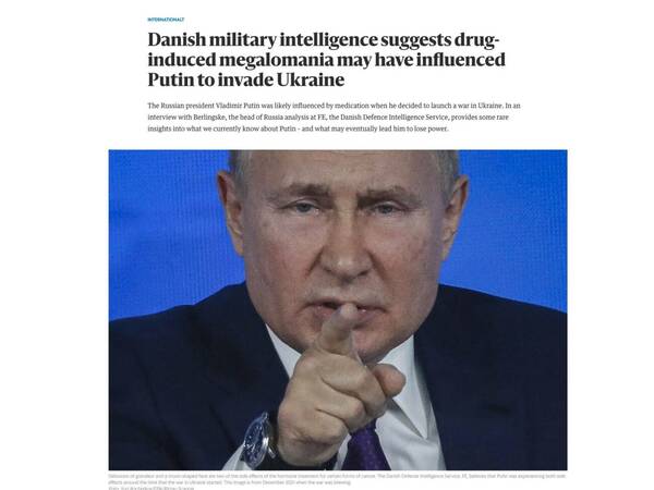 ¿Los bombardeos de Rusia a Ucrania empezaron por efectos de las drogas que consume Putin?