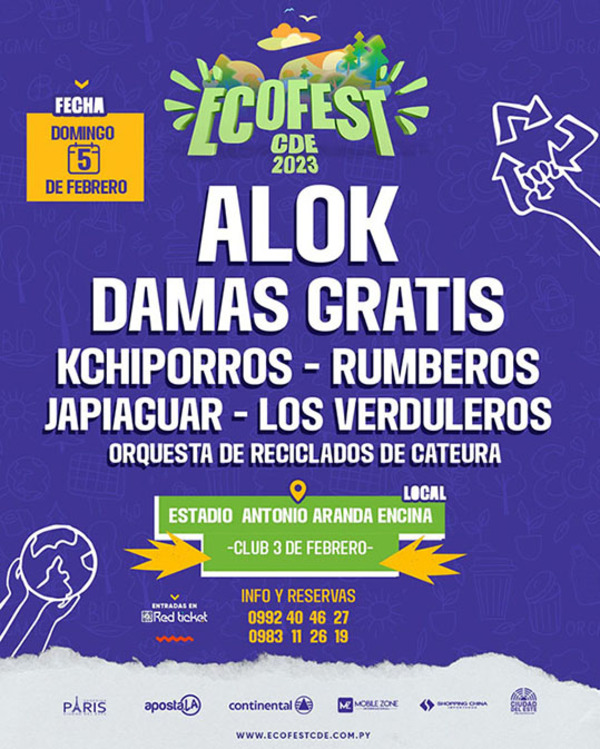 Dan a conocer precios y puntos de ventas de entradas para #ECOFEST CDE | DIARIO PRIMERA PLANA