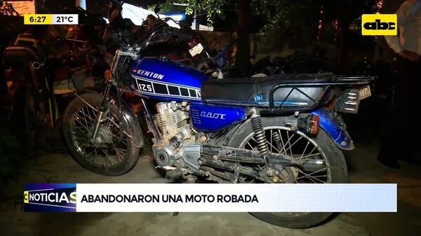 Moto denunciada como robada fue abandonada   - ABC Noticias - ABC Color