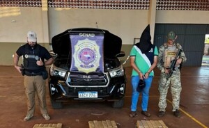 Senad intercepta traslado de droga y detiene a una persona en Amambay