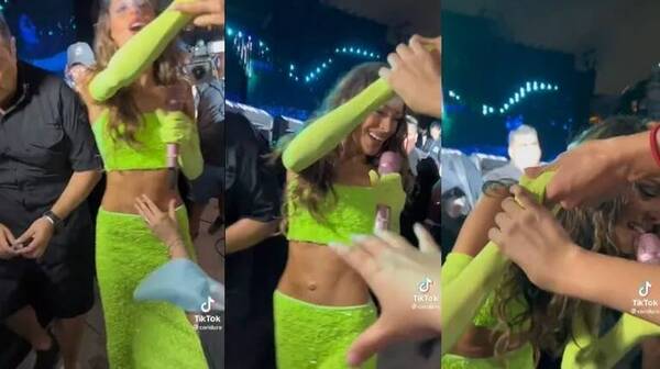 ¡Mirá cómo reaccionó Tini cuando una fan le tocó su ombligo!