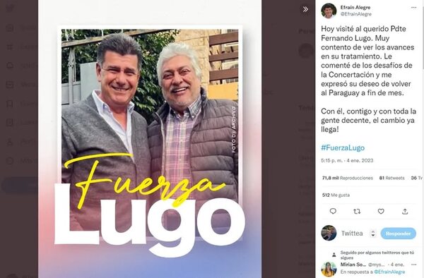 Encuentro de Efraín con Lugo divide al Frente Guasu - Política - ABC Color
