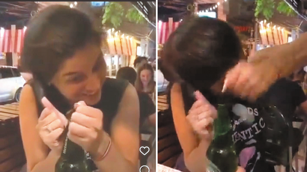 Abrió una cerveza con su pelo y se hizo viral