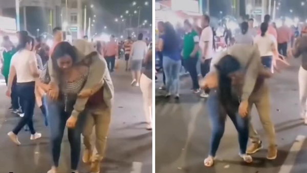 ¿Heroína?: joven cargó en la espalda a su novio borracho y se volvió viral - Noticiero Paraguay