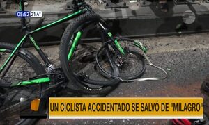 Ciclista accidentado se salvó de milagro - Paraguaype.com