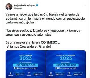 Desde el 2023 la Conmebol aumentará los premios en todos sus torneos