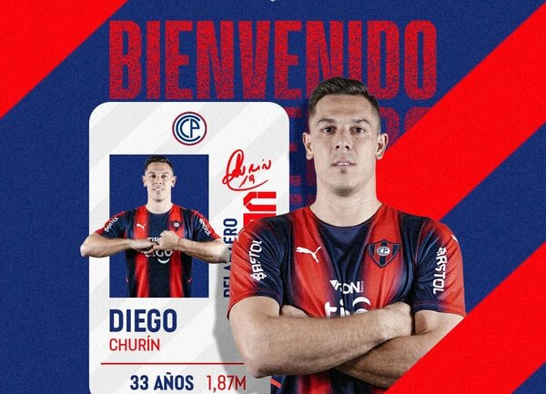 Diego Churín fue oficializado como el segundo refuerzo de Cerro Porteño