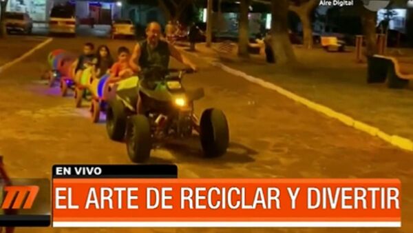 Con tambores reciclados, trabaja y divierte a niños en Misiones