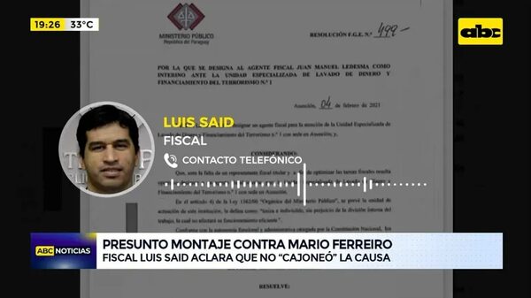 Fiscal Luis Said aclara que no cajoneó la causa - ABC Noticias - ABC Color