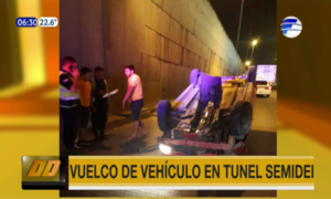 Vuelco de vehículo en el túnel Semidei - Paraguaype.com
