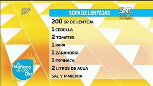 Cocina de la Mañana de Cada Día: Sopa de lentejas - SNT