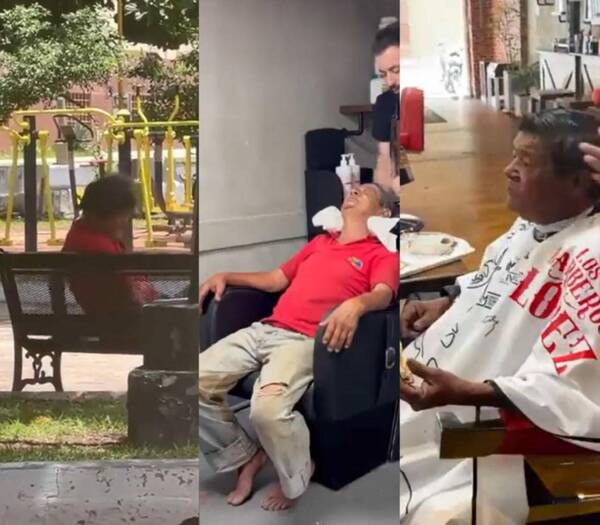 [VIDEO] Gesto de amor: barberos ayudan y dejan churrazo a indigente