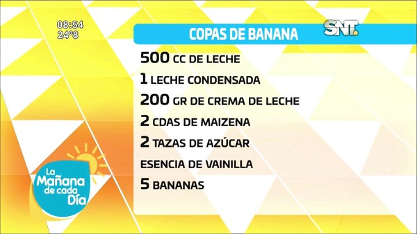 Cocina de la Mañana de Cada Día: Postre de Banana en copas - SNT