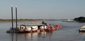 Llegó la draga a zona crítica del río y en horas inician el refulado - Nacionales - ABC Color