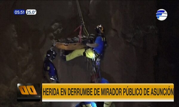 Mujer cayó al precipicio tras derrumbe del mirador de Ita Pytã Punta | Telefuturo