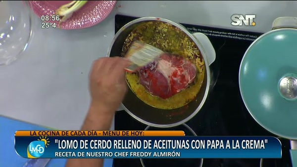 Cocina de la Mañana de Cada Día: Lomo de cerdo relleno de aceitunas con papa a la crema - SNT