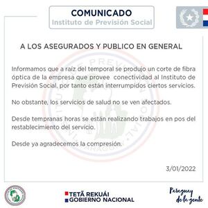 IPS: servicios online caídos por corte de fibra | 1000 Noticias