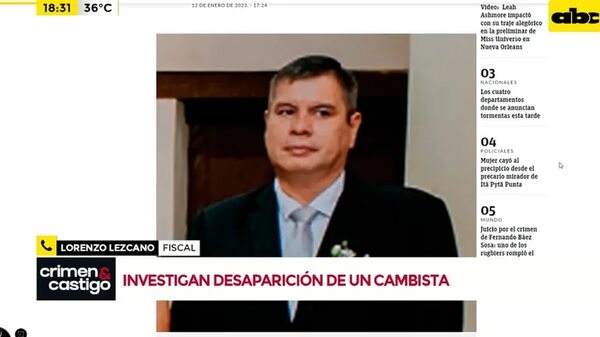 Investigan desaparición de un cambista - Crimen y castigo - ABC Color