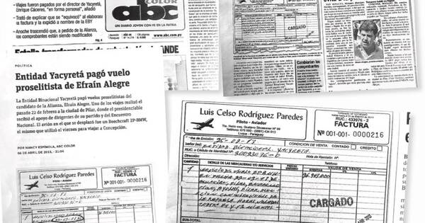La Nación / Los vuelos de Efraín y las facturas de Yacyretá que fueron cambiadas