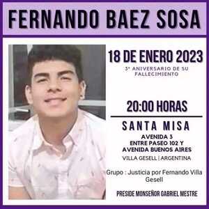 Organizan este sábado una misa en Carapeguá por Fernando Báez