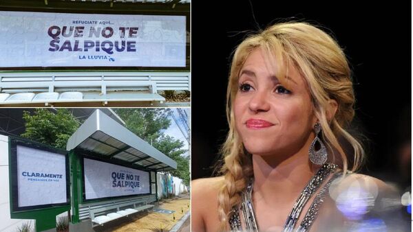 Nenecho usó frase de Shakira en refugios y paradas de micros