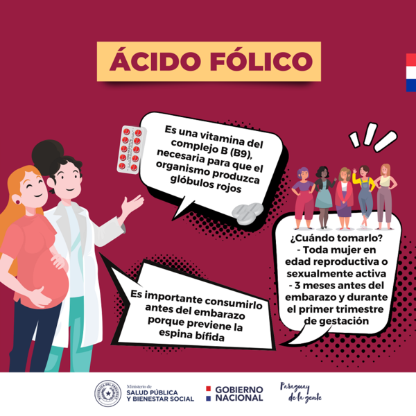 Consumo de ácido fólico es recomendable para embajaradas y mujeres en edad reproductiva - .::Agencia IP::.