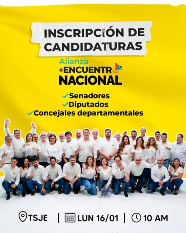 Alianza Encuentro Nacional inscribe candidaturas ante el TSJE