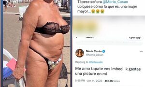 Atacan a Moria Casán por posar en traje de baño y respondió. “Me amo, tapáte vos imbécil”