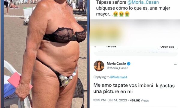 Atacan a Moria Casán por posar en traje de baño y respondió. “Me amo, tapáte vos imbécil”
