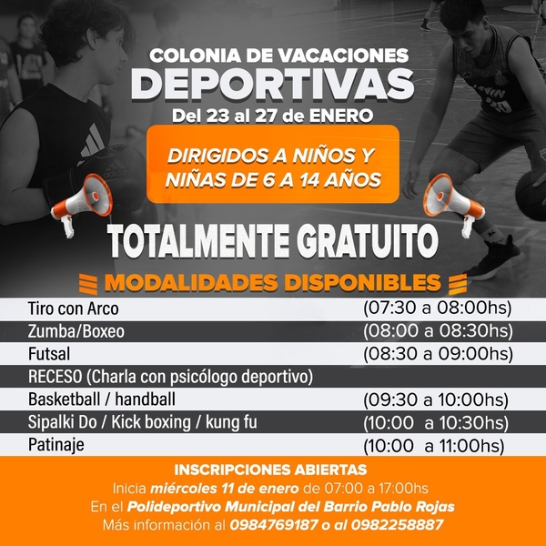 Invitan a colonia de vacaciones en el polideportivo de CDE - Noticde.com
