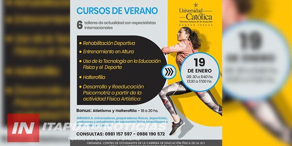  CURSO DE VERANO “MOVETE” ACTIVIDAD FÍSICA, DEPORTES Y BIENESTAR INTEGRAL EN LA UCI  - Itapúa Noticias