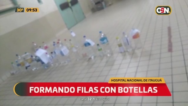 Hospital Nacional de Itaguá: Forman filas con botellas para reservar turnos - C9N