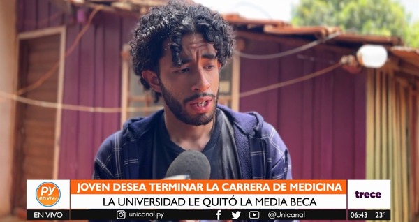 Joven universitario pide ayuda para cumplir su sueño de ser médico - trece