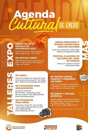 Sumate y participá de las actividades culturales en enero en Encarnación