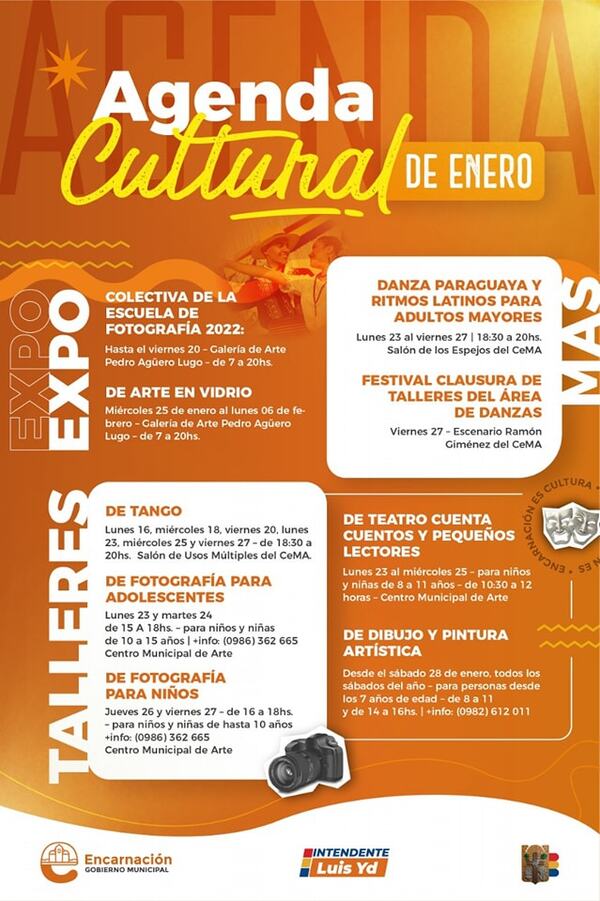 Sumate y participá de las actividades culturales en enero en Encarnación