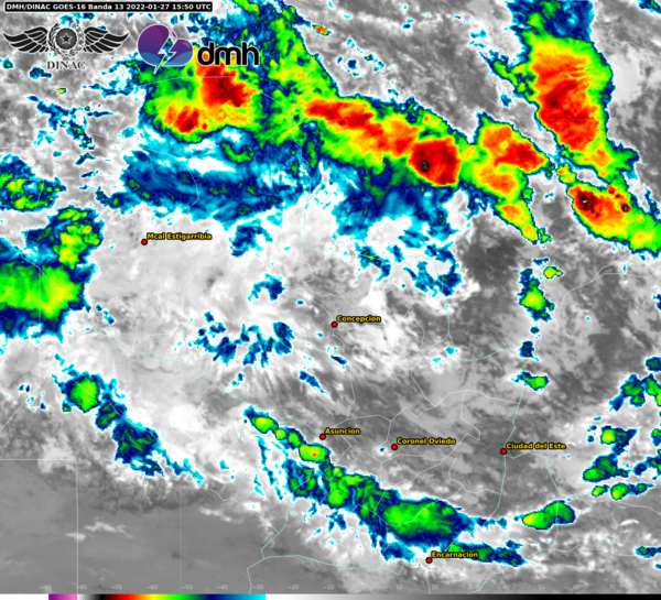 Avierten sobre tormentas en 11 Departamentos para este miércoles
