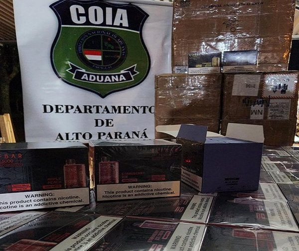 Incautan más de 2.000 vapeadores en Adunas - Noticias Paraguay