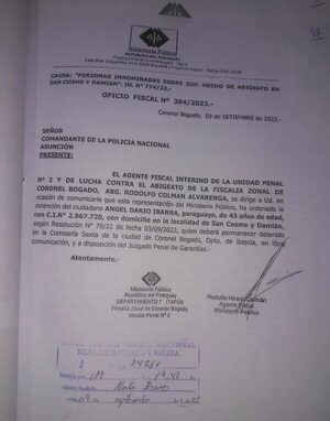 Supuesto abigeo con orden de captura mantiene en zozobra a vecinos de San Cosme y Damián - Nacionales - ABC Color