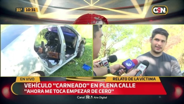 Ypané: Carnearon vehículo en plena calle - C9N