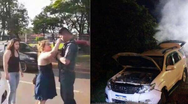 [VIDEO] Otra más de la doña que garroteo a poli en Ciudad del Este