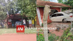 AUTOMÓVIL SE INCRUSTÓ EN UNA VIVIENDA EN SAN RAFAEL DEL PNÁ. - Itapúa Noticias