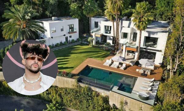¡Mirá la mansión que compró Bad Bunny en Hollywood!