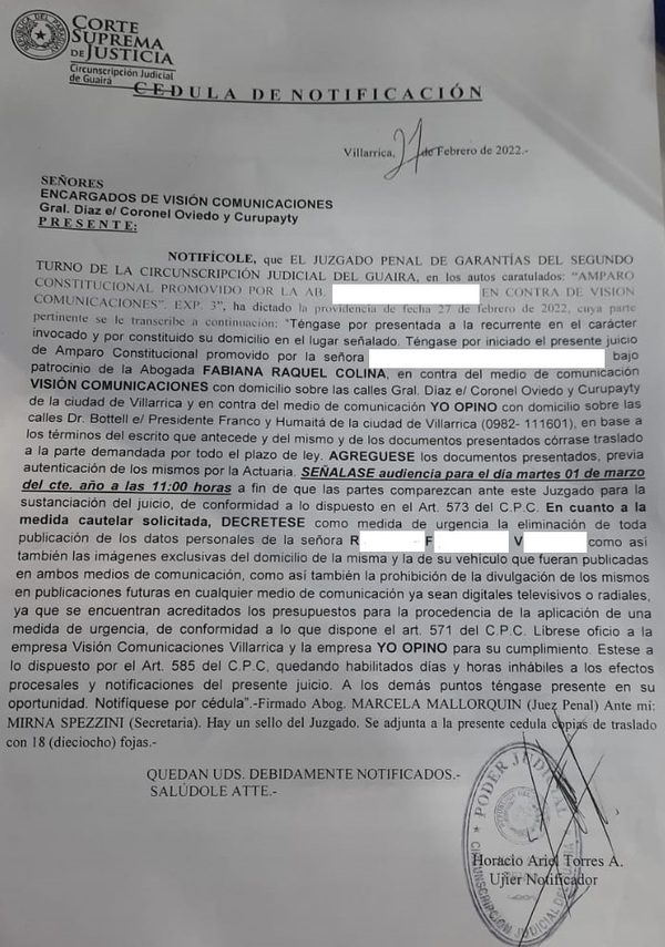Medio de Villarrica denuncia censura por parte de jueza | 1000 Noticias
