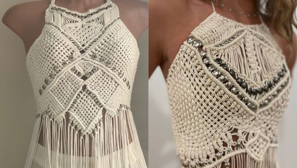Lazos de arte: Entrenudos, un emprendimiento que viste como la alta costura con macramé