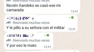 Viralizan conversación sobre supuesto móvil del crimen de militar